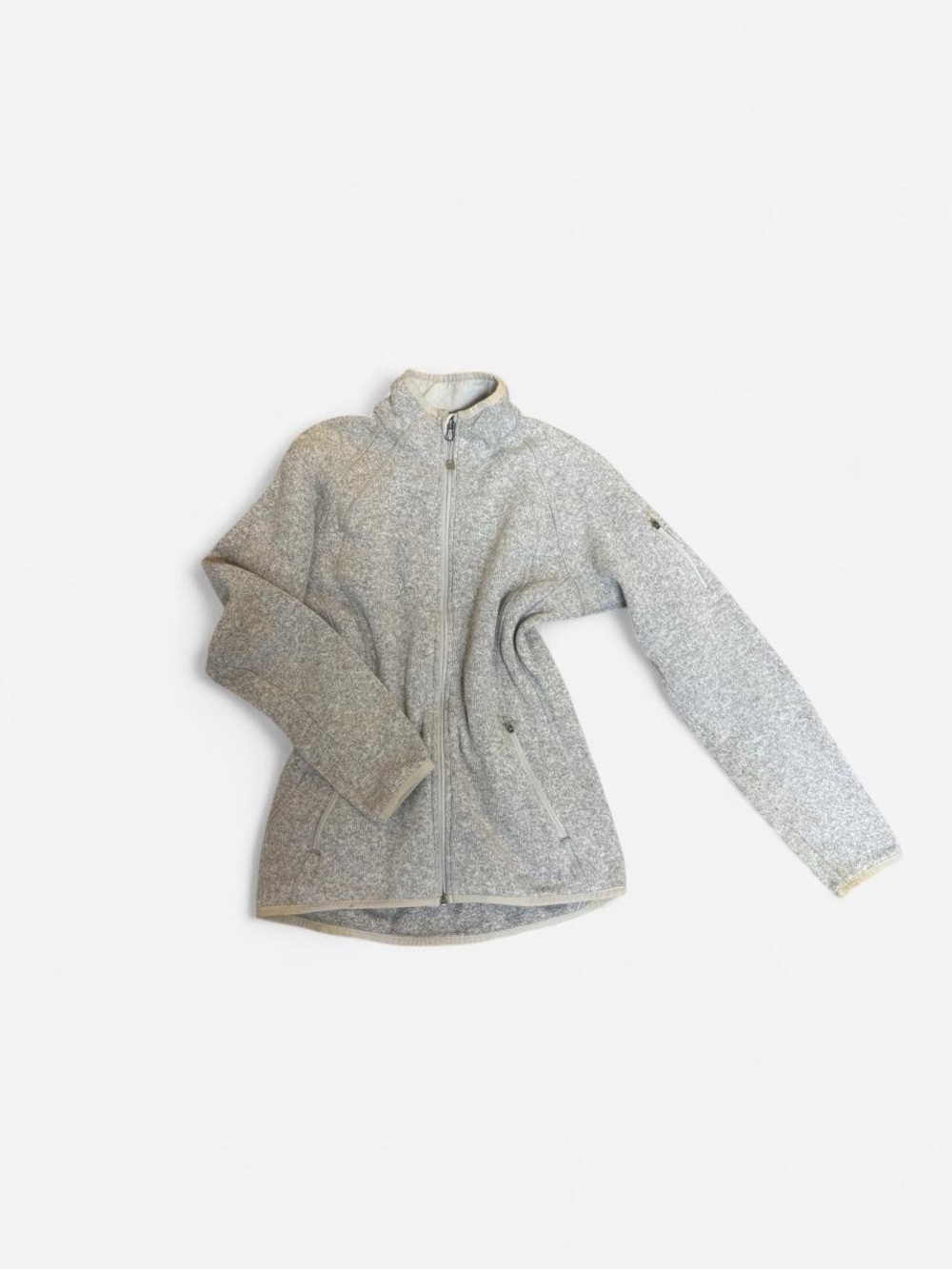 Eddie Bauer Light Gray Teddy Fleece Full-Zip Jacket